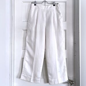 J. Crew High Rise Pleated Linen Pants